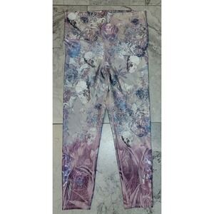 Evolution and Creation EVCR Womens Purple Floral Skull Leggings M3005 Medium